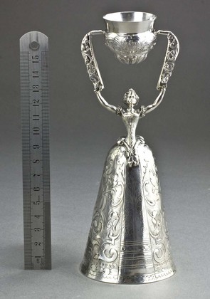 Antique German Silver Marriage (or Bridal) Cup - also called Wager Cup